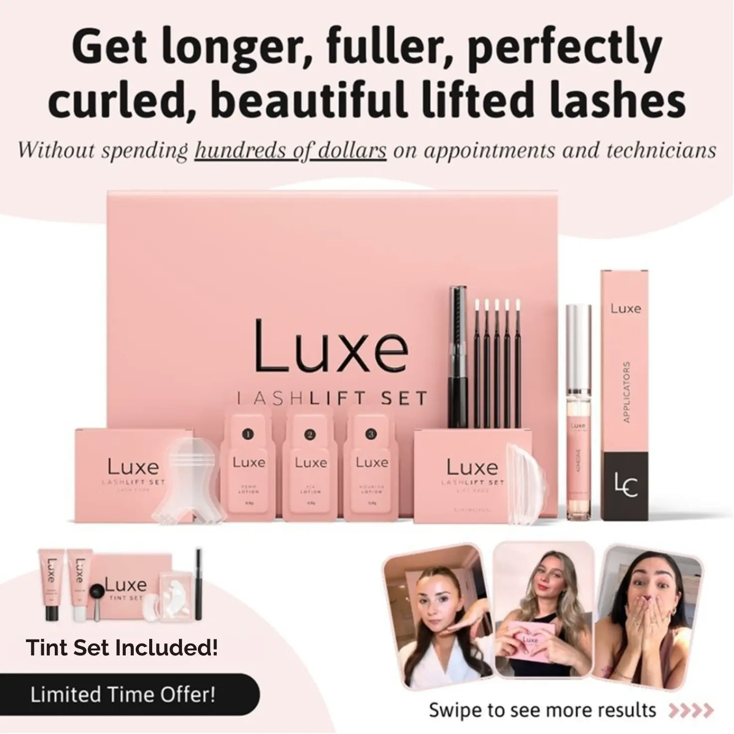 Luxe Lashlift Set & Tint set Eyelash Kit Curler