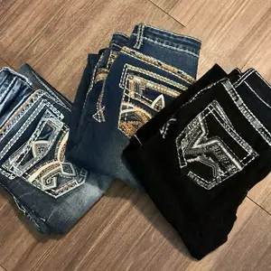 Various Little Men's Jeans with Unique Embroidered Pocket Design and Distressed Look