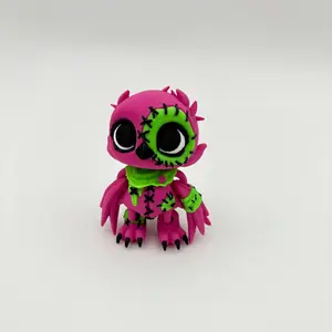 Owl - 3D Printed Articulated Owl Toy, with Fluorescent Green - Desk Pet