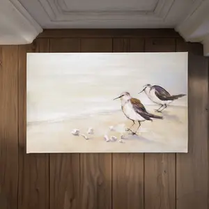 212 MAIN Polyester Loop Coastal Door Mat - 21x34 in Sandpiper Scene Decorative Area Rug, Indoor-Outdoor Household Textile (Model CODM2134M5IP7R)