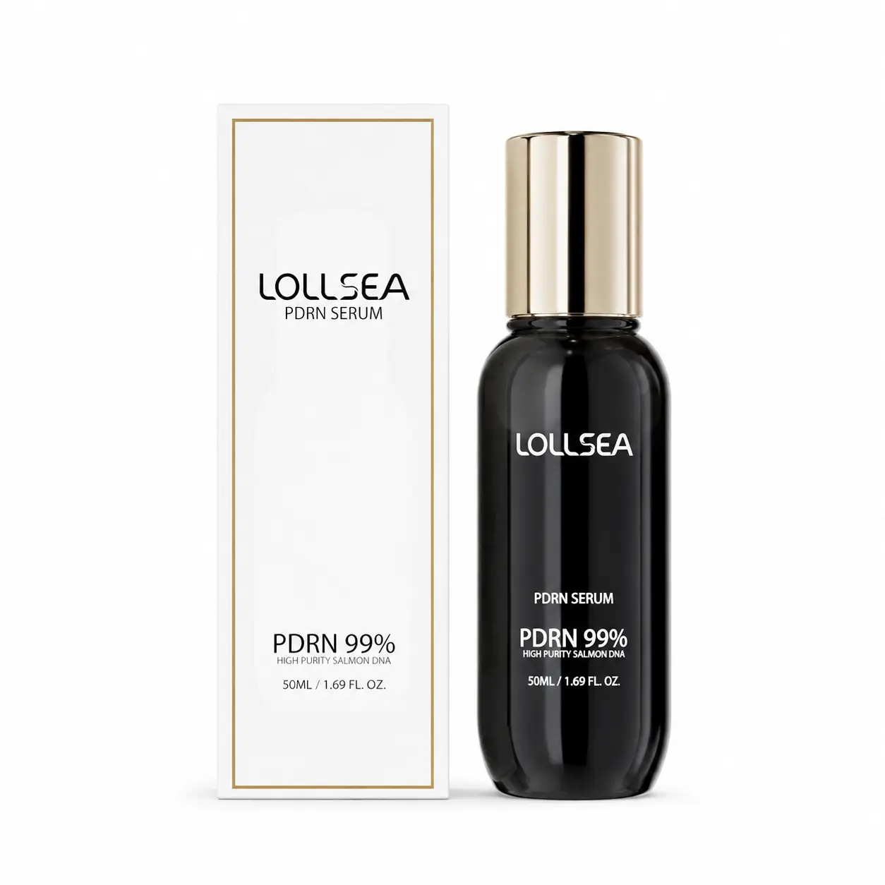 LOLLSEA Salmon PDRN Peptide Face Serum, Korean Skincare for Anti-Aging Skin Repair and Facial Skin Firming, Deep Barrier Support Liquid Filler, 50ml (1.69 fl oz)