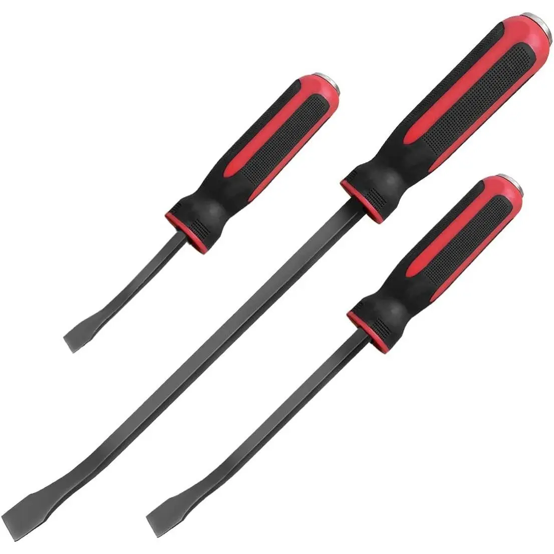 Pry Bar Set, Strike Cap Handle, Angled Tip, Rust proof finish, Machanic Tools for prying, scraping, lifting, pulling | 3pcs Hand Tools Set