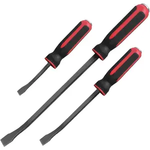 Pry Bar Set, Strike Cap Handle, Angled Tip, Rust proof finish, Machanic Tools for prying, scraping, lifting, pulling | 3pcs Hand Tools Set