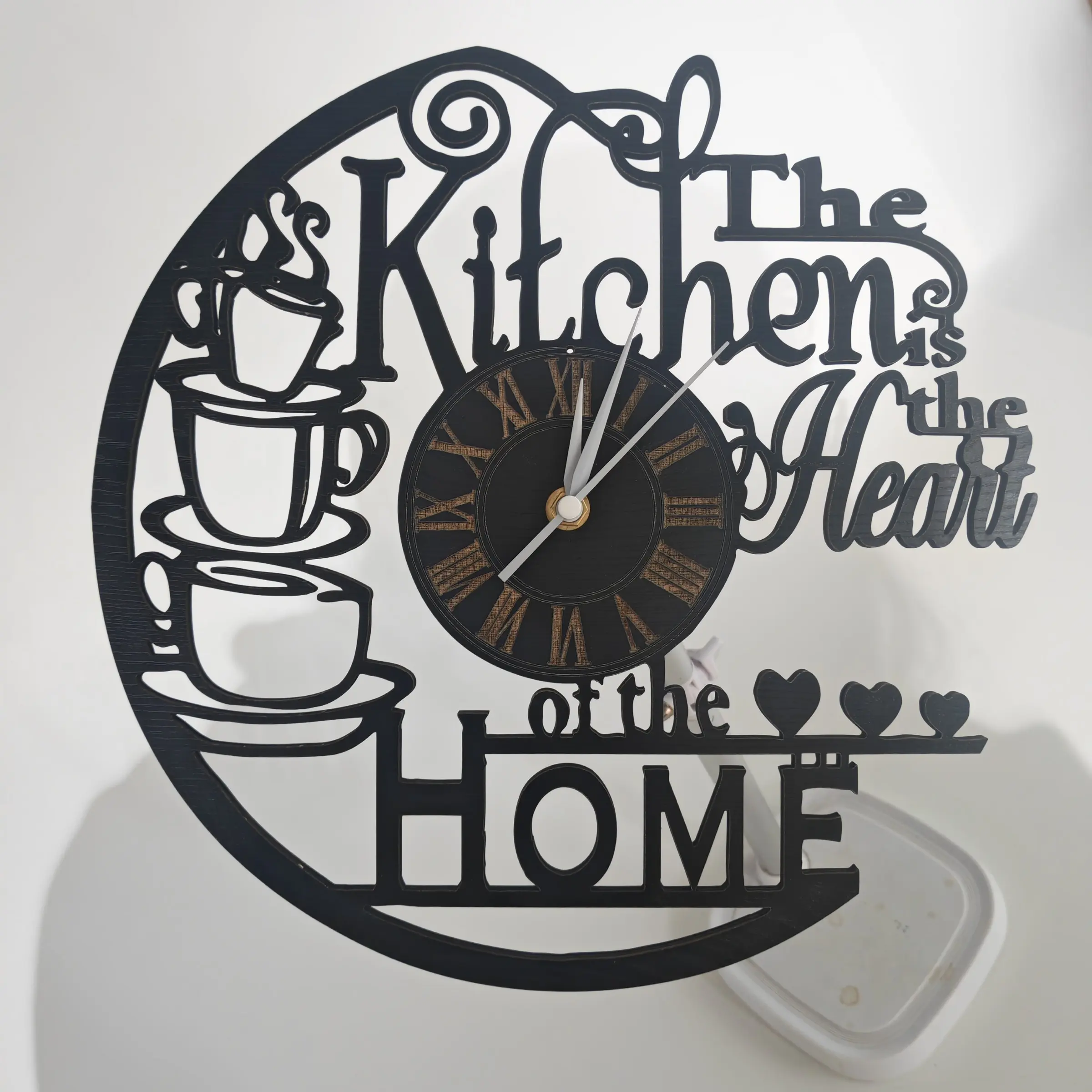 Roman Numeral Wooden Wall Clock, Silent Quartz Movement, Vintage Art Decor, Coffee Design, Kitchen Living Room Café