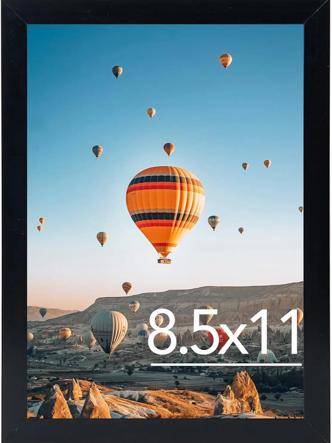 [New Deal] - 8.5x11 inch Picture Frame Black for Certificate Poster and Photo, Horizontal and Vertical Formats for Wall Hanging or Tabletop, 8.5x11 Frame with Shatter Resistant Plexiglass, Black