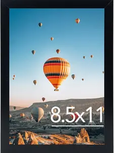 [New Deal] - 8.5x11 inch Picture Frame Black for Certificate Poster and Photo, Horizontal and Vertical Formats for Wall Hanging or Tabletop, 8.5x11 Frame with Shatter Resistant Plexiglass, Black