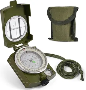Lensatic Hiking Compass – Durable, Water-Resistant Survival Compass, Pocket-Sized for Camping, Navigation, and Outdoor Adventures