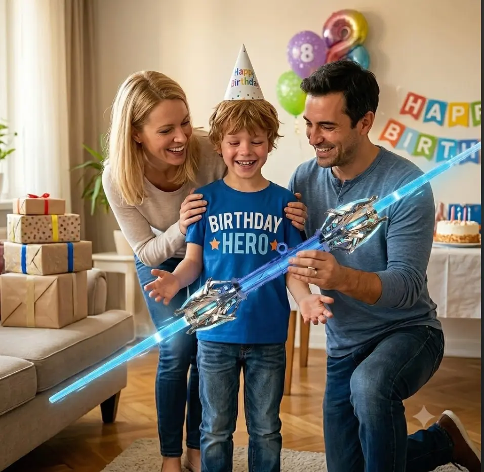 Thunder Star Light-Up Sword Toy, Perfect Birthday Gift for 8 Year Old Boys Kids
