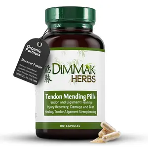 Dimmak Herbs Tendon Mending Pills- Tendon & Ligament Support- Advanced Mobility Formula for Stiffness, Rotator Cuff & Achilles Recovery- Daily Soft Tissue & Injury Repair- Vegan TCM Formula
