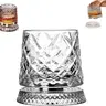 Rotating Glass Cup Spinning Glass Cup – Star-Cut Stress Relief Whiskey & Wine Glass, Elegant European Barware Gift，Gift for my boyfriend