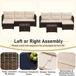 COSTWAY - 4 Pieces Outdoor Furniture Set with 32 Inch Fire Pit Table and Propane Tank Cover