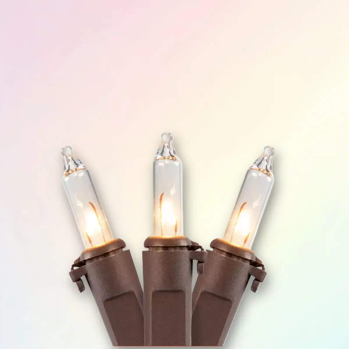Northlight Mini Incanscent Christmas Lights - Clear - 10' Brown Wire - 50ct