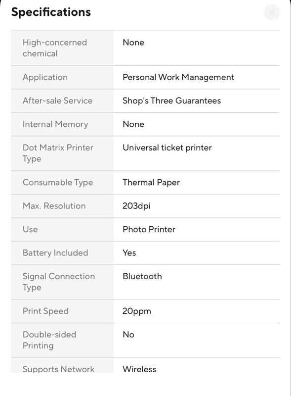 MINI Portable Thermal Printer Wireless Label Memo Machine 200dpi Bluetooth Inkless Pocket Imprimante Phone Notes Printing Paper with 3 White & 3 Color Rolls for Home Offices School. Once item is used no returns. All items have been tested by Manufacturer.
