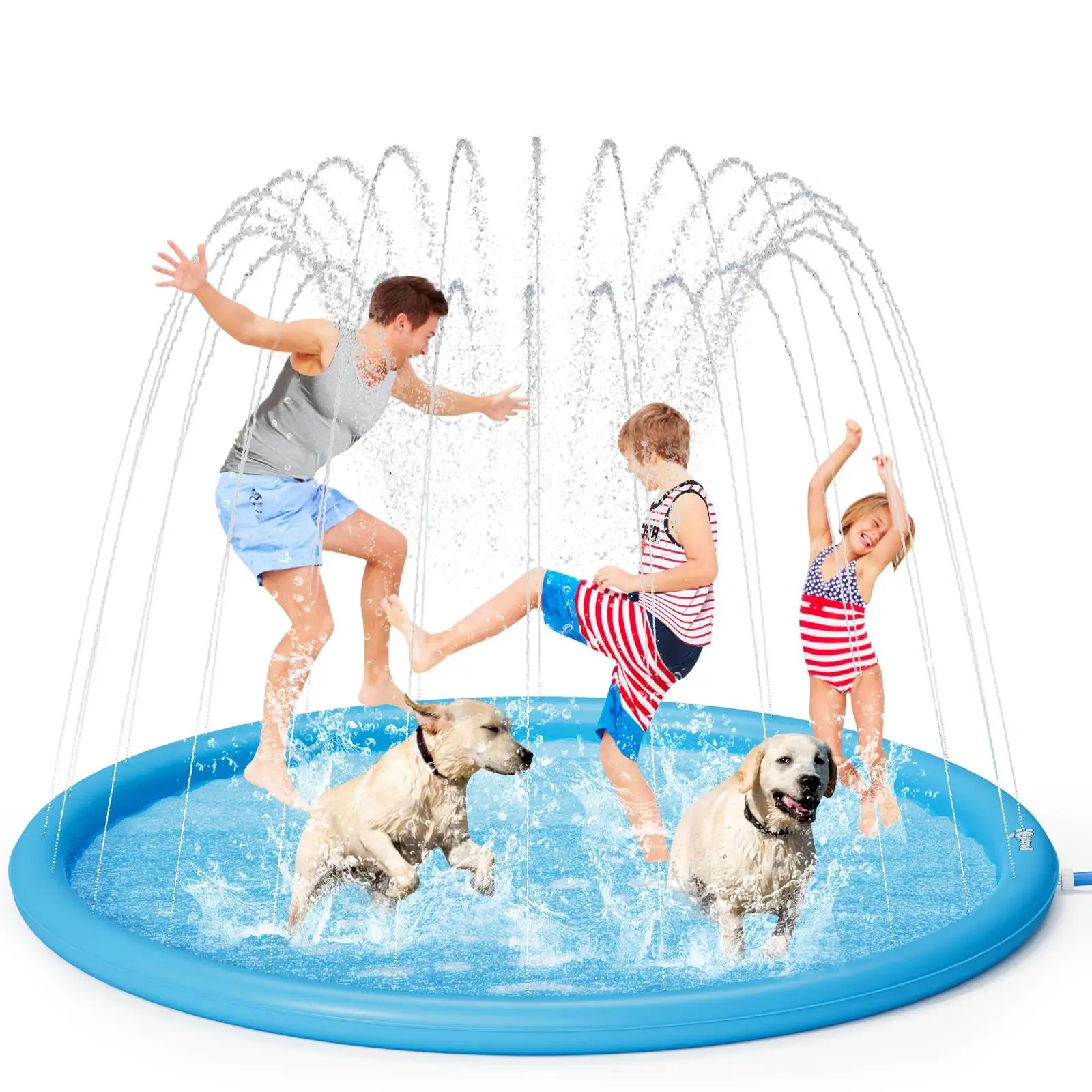 Splash Pad for Dogs((without PVC Pipe) ) , Dog Splash Pad Pool Mat Thickened, Anti Slip Dog Water Toys Sprinkler, Easy to Set up Splash Pads, Fun, Summervibes, Water Play, Water Activities, petlovers