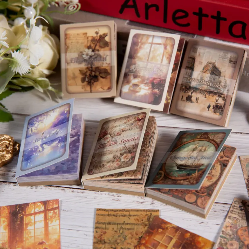 480 sheets vintage material paper featuring plants flowers, European style figures, nautical themes, swans, newspaper patterns. Vintage style, paper material, non sticky, suitable DIY journal decoration, scrapbooking, notebook material