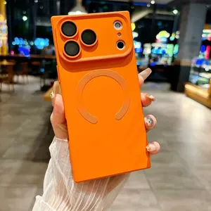 Square Skin Feel Lens Film Magnetic Protective Phone Case for iPhone 11/12/13/14/15/16/17 Pro/plus/pro Max, Soft Touch, Shockproof Camera Protection