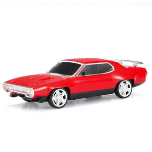 WSTER WS-620 Classic Muscle Car Replica Bluetooth Speaker with LED Lights Rechargeable Battery Portable Audio for Car Lovers Red Iconic Design