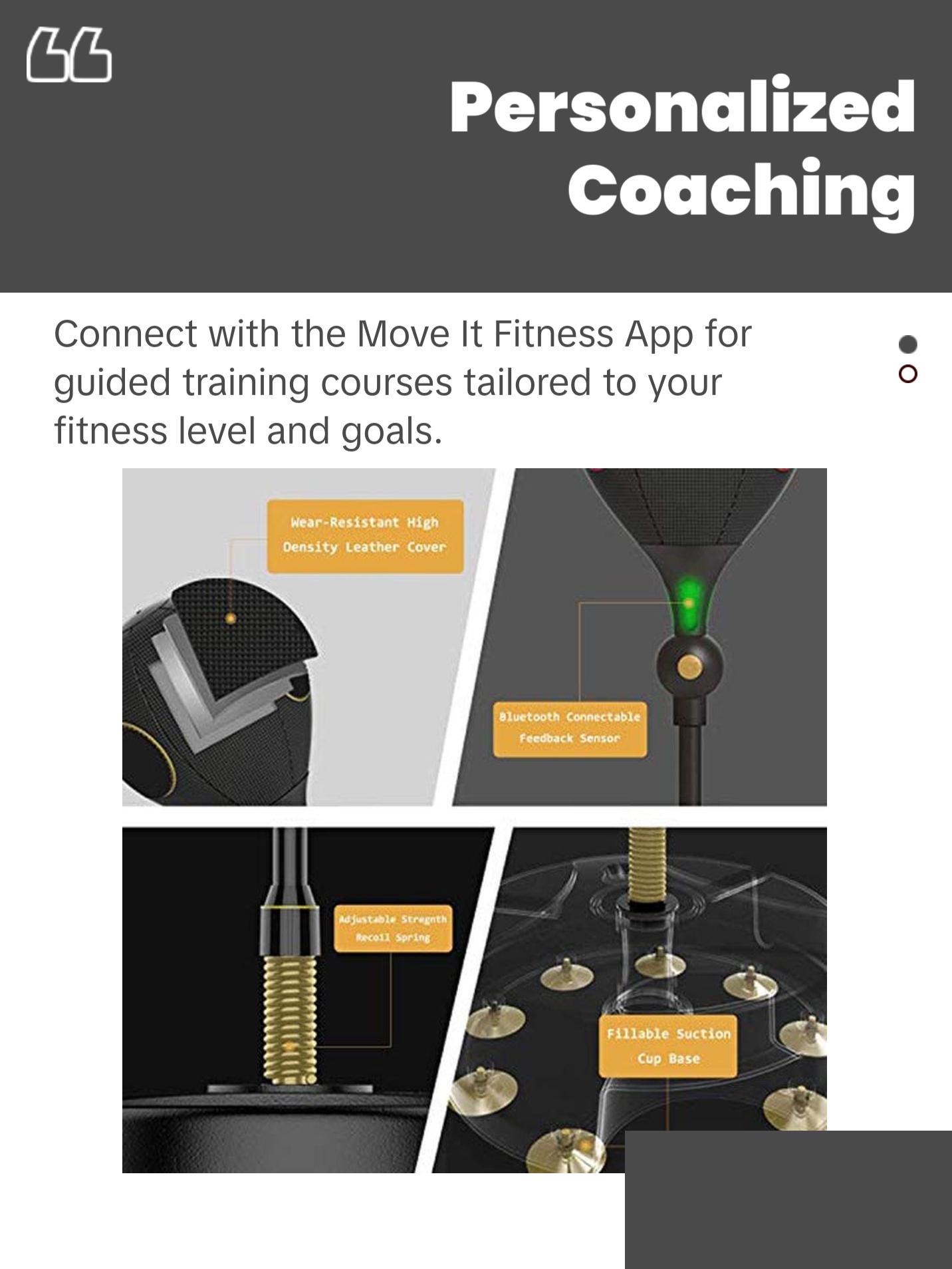 Strikeline Smart Punching Bag – Freestanding Reflex Boxing Ball with Bluetooth Sensor & Adjustable Height (52.7–68")