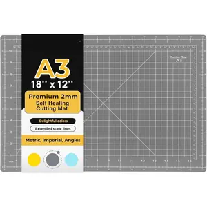 Premium Self Healing Cutting Mat 18'' x 12'', A3 Non-slip Sewing Mat for Quilting, 5-Ply Rotary Cutting Board Double-Sided for Crafts Cutting Fabric Scrapbooking Modeling Projects