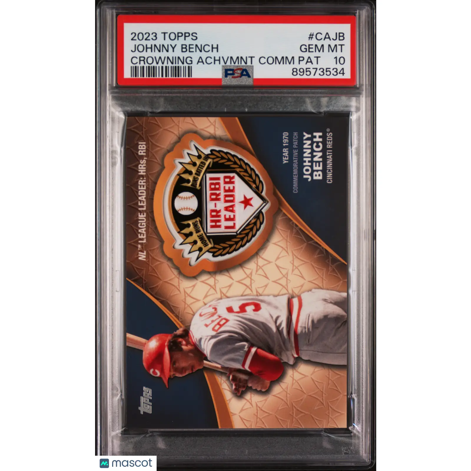 Johnny Bench PSA 2023 Topps Crowning Achievements Patch #CAJB 10 89573534 POP1