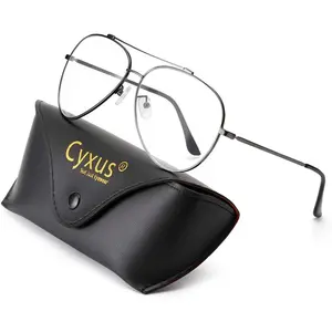 Aviator Glasses Blue Light Blocking Glasses Computer Glasses Anti Eyestrain Metal Glasses