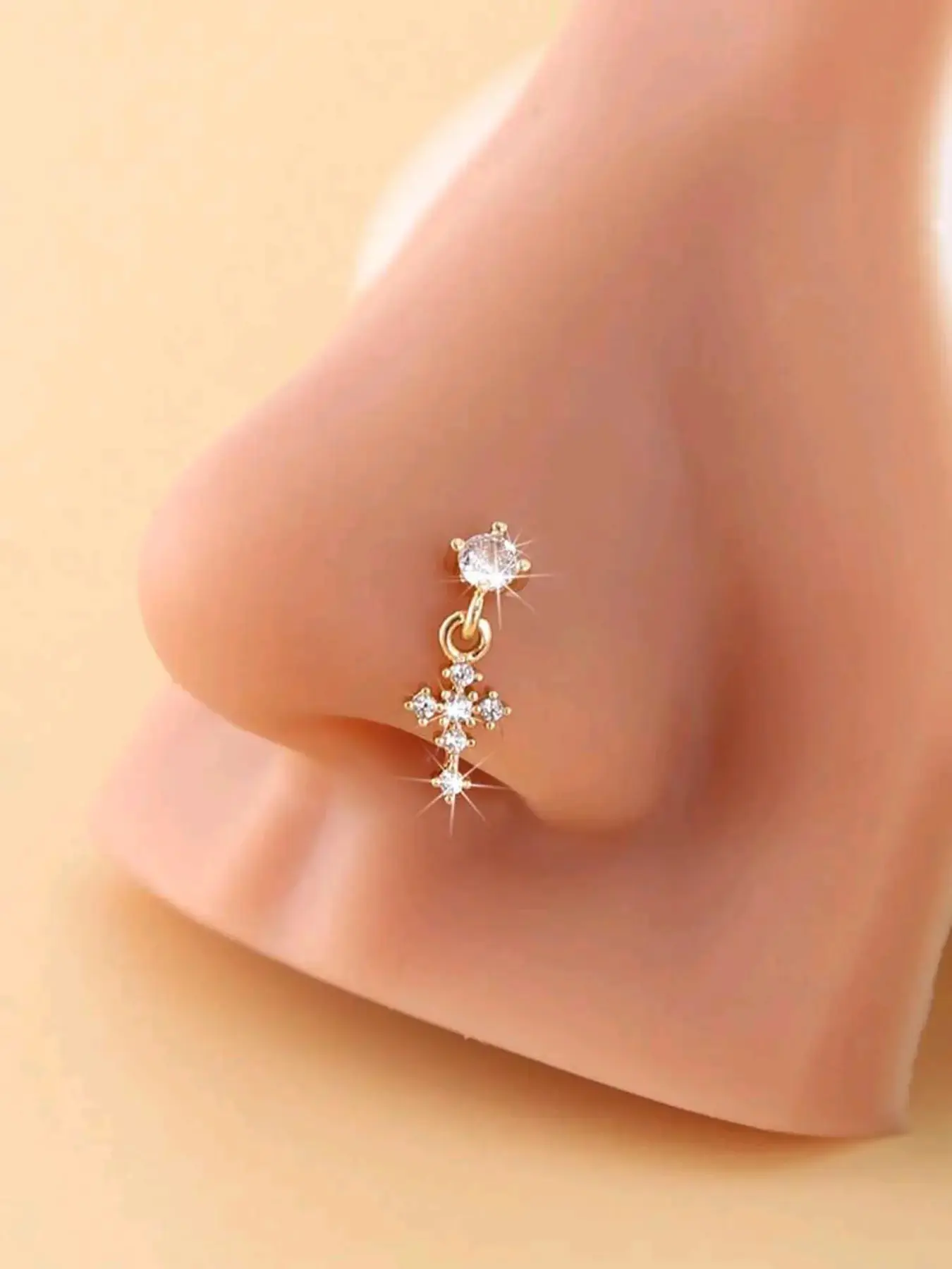 Women's Stainless Steel Nose Stud Jewelry, Nose Ring Jewelry, Nose Rings Studs, Body Jewelry, Sexy Design for Daily Wear & Piercing Decoration, All-Season Fashion Accessory