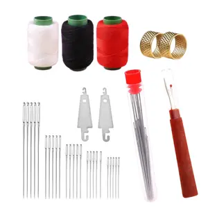 34-pieces Home sewing set，Big Eye SteelNeedles Set，Sewing Needles Kit for DlY Sewing Projects，Thin Handmade Quilting，Christmas Sewing Set