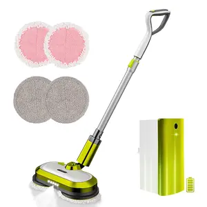 VMAI electric Mop，with LED Headlight and Water Spray, Up to 60 mins Powerful Floor Cleaner with 300ml Water Tank, automatic rotating chassis, Polisher for Hardwood, Tile Floors, Quiet Cleaning & Waxing rotating automatic spinner mop silent