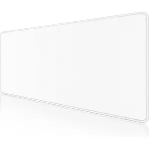 Large Mouse Pad, Extended Gaming Mouse Mat with Stitched Edges, Waterproof Full Size Desk Mats with NonSlip Base, Computer Big Desktop Keyboard Pad for Laptop, Office, 23.6 x 11.8 in, White