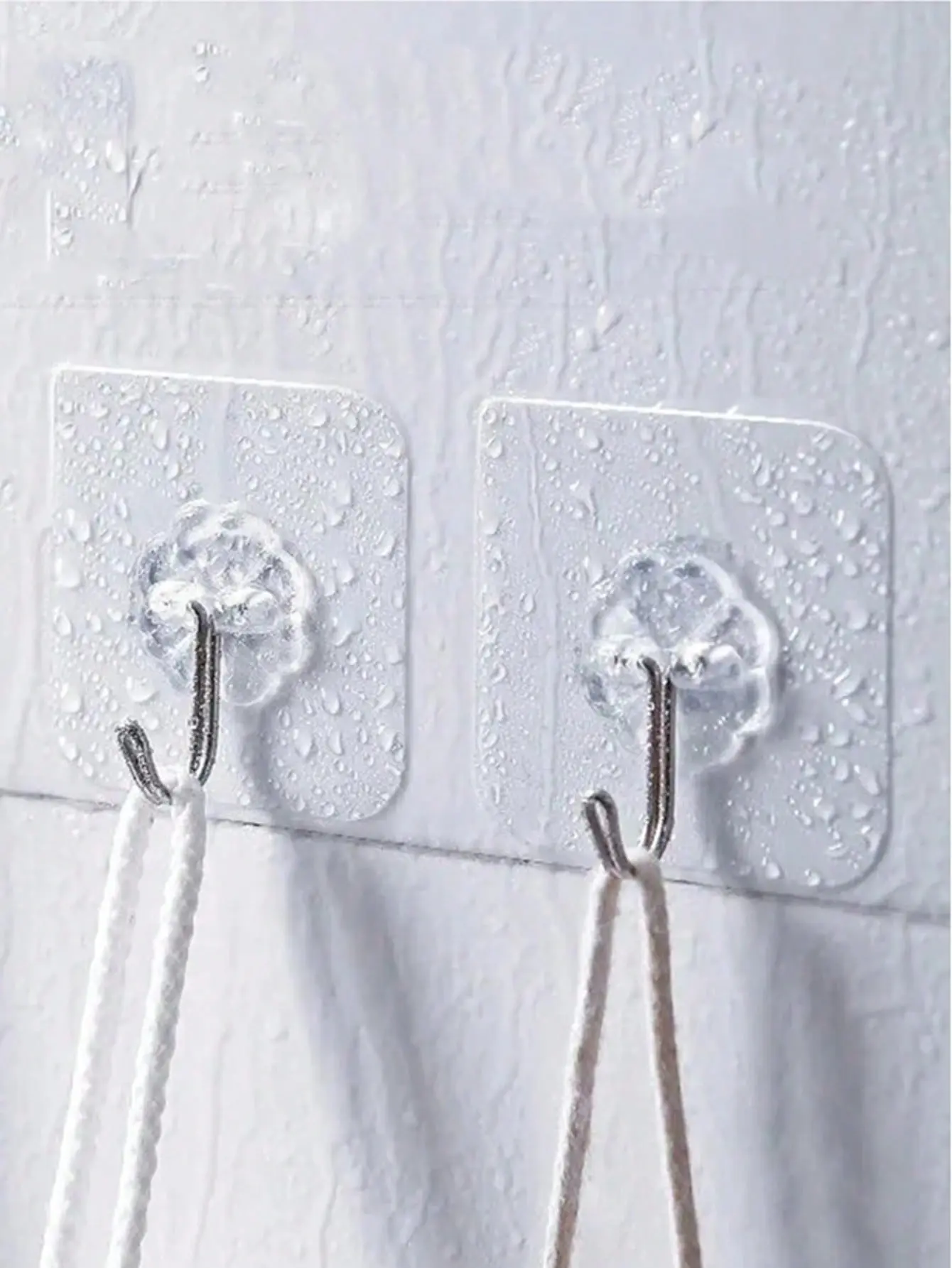 10PCS-Pack No-Drill Adhesive Hooks - No Trace Adhesive Hooks,Invisible Heavy Duty Hanging Hooks, Damage-Free No Hole Wall Hooks for Home Organization, Bathroom, Kitchen (No Residue Removal) Organiser Transparent Hangable Hangers Clear