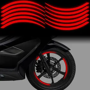 12PCS  Creative Arc Reflective Car Stickers  Waterproof and Easy To Stick and Durable  Suitable for Motorcycle Wheels  Car Tires  Racing Style Decorative Self-adhesive Decals  Perfect for Outdoor Riding Enthusiasts To Modify Accessories