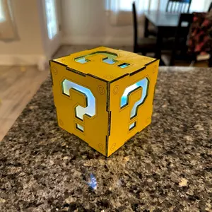 Wooden Mario question box! 4”x4”x4”