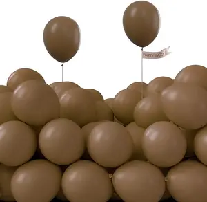 PartyWoo 5-Inch Round Rubber Brown Balloons, 100pcs Mini Boho Neutral Coffee Tan Latex Balloons for Wedding, Fall Party Decorations