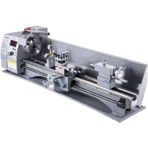 VEVOR Compact Metal Lathe 7x 14, Adjustable Speed 0-2500 RPM, Equipped with 4 3-jaw Chuck, Ideal for Metalworking, Benchtop Design for Metal Turning Projects