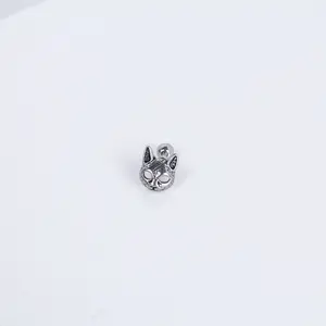 1count/Cat Design Helix Cartilage Stud Earring with Flat Back – stainless steel, Unisex Piercing Jewelry for Men and Women