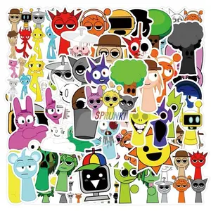 55 pcs IncrediBox Sprunki Vinyl Decals for Laptops, notebook decorative sticker vinyl sticker waterproof Diy Craft Kit