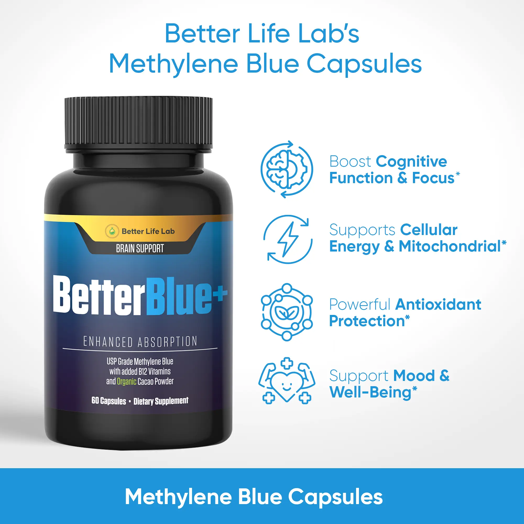 Methylene Blue Capsules – Cognitive Support & Cellular Energy Boost