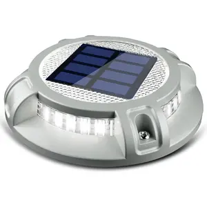 Siedinlar Solar Driveway Deck Dock Lights, Waterproof 4-Mode 40-LED Heavy-Duty Aluminum Outdoor Ground Lights for Walkway, Pathway, Steps, Yard, Patio & Garden, Warm/Cool White Dynamic Lighting(1 Pack)