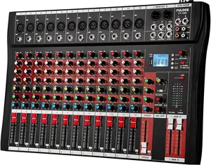 12 channel mixer audio,Console with Bluetooth USB, dj mixer,dj equipment for Computer Recording Input, 48V Power, Beginners