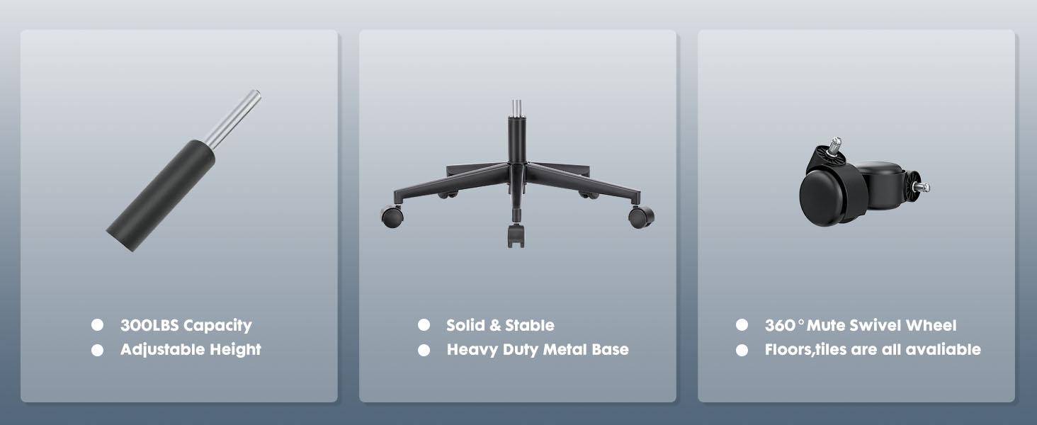 Furnest Indoor Furniture Chairs High Back Office Chair - Ergonomic Computer Gaming Chair, Comfy Mesh with Soft Flip Up Arms, Adjustable Height and 360° Wheels, 120° Tilt