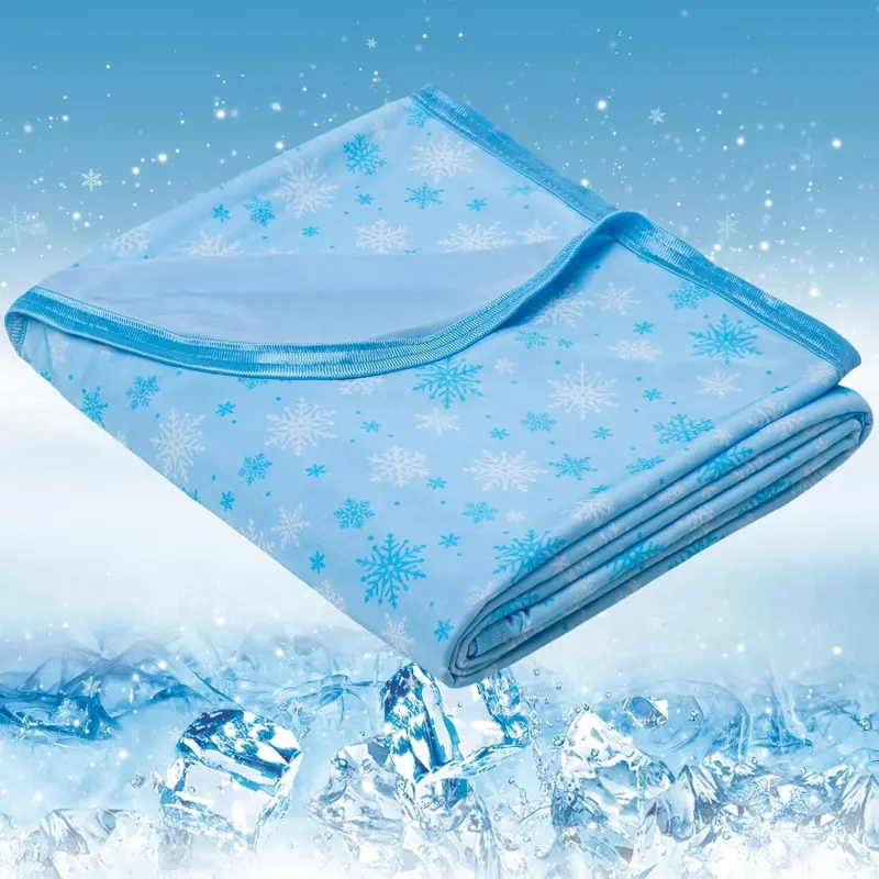 Arc-Light Fiber Cooling Blanket - Machine Washable, Soft, Lightweight Summer Option for Hot Sleepers, California Extra-Large Double Blanket, 50"x70" Blue Throw, Ideal for Bed, Dry in Cool Place, 50" X 70", California Extra-Large Blanket