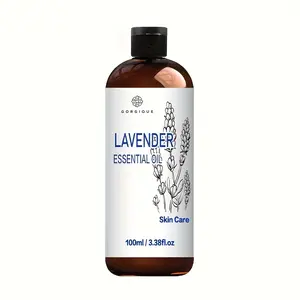 100ml-Lavender essential oil 3.38 ounce bottle, used for home care, perfume， humidifier, deodorant and aromatic essential oil, body massage