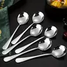 6-Count Stainless Steel Spoon Set, Durable Sturdy Dishwasher-Safe Soup and Cooking Spoons, Kitchen Utensils for Home Use