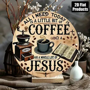 Farmhouse Coffee Metal Sign 8*8 Inch – Vintage Aluminum Wall Art with Inspirational Coffee Quote, Rustic Kitchen Decor for Home, Cafe, Bar