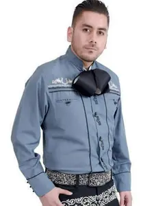 Camisas Charras Para Hombre Gris Obscuro Tradicional