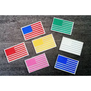 Chrome US Flag Helmet Decal