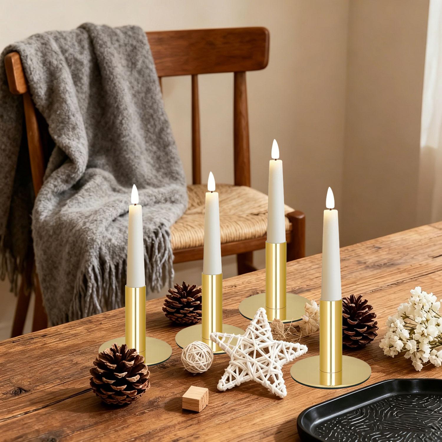 Candlestick Holders Taper Candle Holders,Gold Candle Stick Candle Holder for Table Centerpiece, Wedding Reception, Festive Christmas Mantel Decoration or Home Decor, Decor Decor