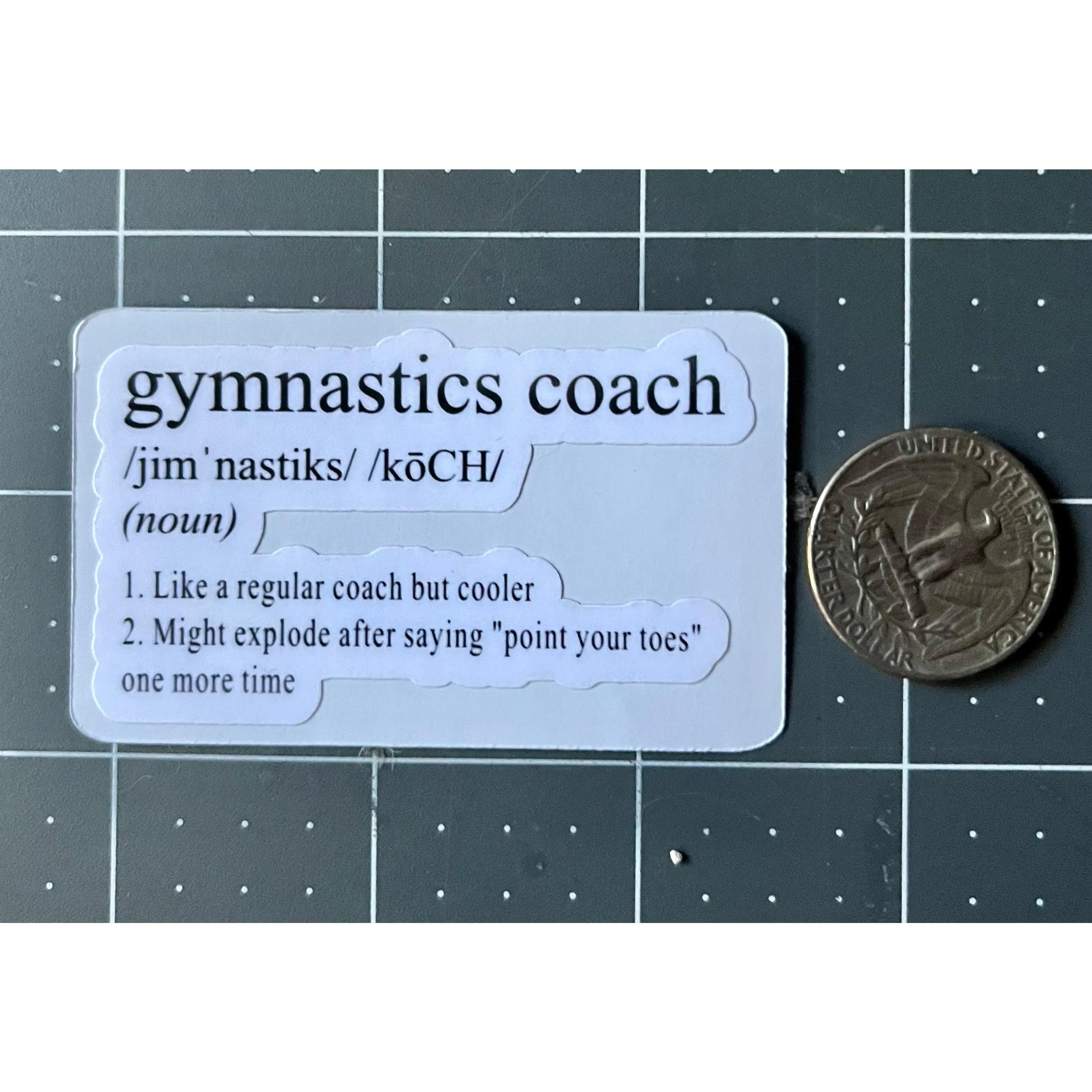 2 Gymnastics Coach Definition Funny Sticker Decal (2 Per Order)