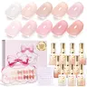 Beetles 10 Colors Dreamy Ballet Gel Nail Polish Set, 15ml Long-Lasting UV LED Glossy Milky Pink Nail Care for Adults, DIY Manicure Home & Salon Kit, Gifts for Women