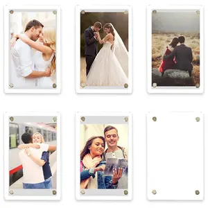 Magnetic Acrylic Photo Frame in Transparent Rectangle Style, Versatile Sizes for Family Warmth and Memories
